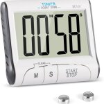 Minuteur de cuisine num�rique magn�tique 24 h avec alarme sonore, �cran lcd et support magn�tique - blanc ...