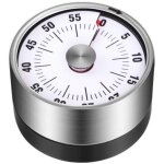 Minuteur m�canique en acier inoxydable pour �tudiants, gestion du temps, minuteur de cuisine portable ...