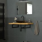 Set 2x consoles murales, 300x150x30 mm, noir, acier, design flottant, support d'�tag�re pour lavabo / ...