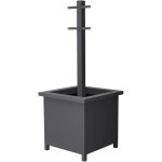 Ml - design support de bo�te aux lettres anthracite avec bac � plantes, hauteur 120 cm, structure m�tallique ...
