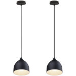 Moderne lustre suspension en fer e27 lampe plafonnier luminaire pour htele chamber caf noir 2pcs