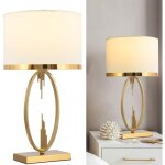 Rhg moderne m�tal lampe � poser, tissu abat - jour, lampe de table - pour salon & salle � manger, bureau ...