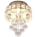 Moderne plafonnier en cristal led chrome m�tal, luxe lustre avec design �l�gant lampe de plafond �clairage ...