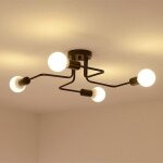 Moderne plafonnier lustres luminaire industriel en metal, 4 lampes e27 led lumire plafond, moderne lustre ...