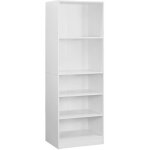 Sweeek - module dressing avec 5 �tag�res. blanc. panneaux stratifi�s