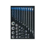 King tony - module mousse + pp douilles et cls mixtes en pouces 1 / 2' + 1 / 4' 40 pcs