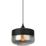 Molina - luminaire suspendu moderne noir 1 lumi�re avec abat - jour noir fum�, dimmable e27 - italux