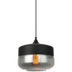 Molina - luminaire suspendu moderne noir 1 lumire avec abat - jour noir fum, dimmable e27 - italux