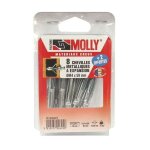 10 chevilles m�talliques � expansion � 6 x 34 mm avec vis m6 molly - m18006 - xj