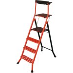 Mondelin - escabeau 4 marches pro acier caillebotis hauteur de travail 2, 90m