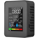 Moniteur de qualit� de l'air int�rieur 5 en 1 hcho tvoc testeur de temp�rature et d'humidit� �cran lcd ...