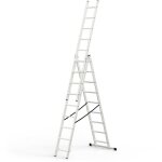 Monmobilierdesign - lad echelle transformable en aluminium 3 plans 9 marches