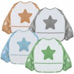 Lot de 4 bavoirs pour bb impermables - manches longues monsieur bb