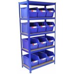 Monster racking - t - rax �tag�re bleu 90cm avec 12 x bacs de rangement poubelle � choix rapide entrep�t ...