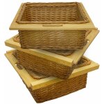 Lot de 3 paniers de rangement coulissants en pin pour cuisine, salle de bain, chambre, penderie - 600 ...
