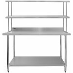 Monster shop - lot table de travail support plan cuisine 1500mm & �tag�re d'appoint 1500cm 2 niveau pr�paratio ...