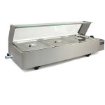 Vitrine bain marie electrique professionnel à 3 bacs gn 1 / 2 en acier inoxydable - réchaud 30 - 110°c ... Vitrine bain marie electrique professionnel à 3 bacs gn 1 / 2 en acier inoxydable - réchaud 30 - 110°c ...