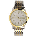 Montre homme quartz �tanche luxe avec bracelet alliage dor� - affaires & c�r�monie - date et luminosit� ...