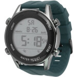 Montre sport homme digitale �tanche �cran large bracelet silicone vert fonc� pour plein air