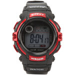 Montre sport homme digitale lcd luminieuse pour activit�s ext�rieures rouge