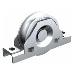 Monture � support int�rieur en inox pour portail coulissant - galet �120 mm � gorge ronde �21 mm - 500 ...