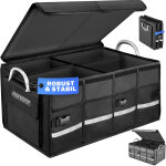 Organisateur de coffre de voiture couvercle 68l rigide pliable parois renforcées sac de rangement voiture ... Organisateur de coffre de voiture couvercle 68l rigide pliable parois renforcées sac de rangement voiture ...