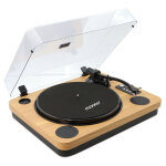 Mooov - platine vinyle bluetooth effet bois 33 / 45 / 78 tours avec hp int�gr�s - beige