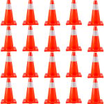 Mophorn lot de 20 c�nes de signalisation de 18 pouces, c�nes de stationnement de s�curit� � base en pvc, ...