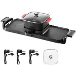 Mophorn - appareil � fondue chinoise shabu shabu avec gril 2 - en - 1, grill �lectrique sans fum�e 2300 ...