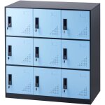 Mophorn - casier m�tallique pour employ�s , armoire noire � 9 portes avec fente pour cartes. cl�s incluses. ...