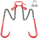 Mophorn cha�ne de remorquage 3 / 8 x3' g80, crochets en j et crochets de pr�hension, charge de 7800 lb, ...