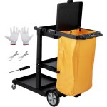 Mophorn - chariot de nettoyage commercial � 3 �tag�res capacit� de 200 lb, chariot de m�nage en plastique ...