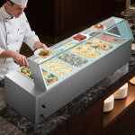 Mophorn ? chauffe - plat �lectrique � vapeur 1500 w ? bain - marie avec 6 bacs 1 / 3 ? acier inoxydable ...