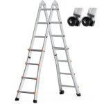 Mophorn - chelle t�lescopique de 13 pi � cadre en a, �chelle extensible compacte en aluminium, �chelle ...