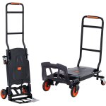 Mophorn - diable en aluminium convertible 2 en 1, capacit� de charge de 300 lb, chariot utilitaire pliable ...