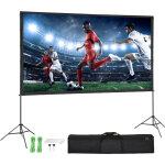 Mophorn �cran de projection avec support, 120 pouces 16:9. 4k 1080 hd pour l'ext�rieur. infroissable. ...