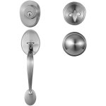 Mophorn - ensemble de poign�e de porte d'entr�e et de p�ne dormant en nickel satin� ensemble de poign�e ...