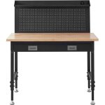 Mophorn �tabli � hauteur r�glable 28 - 39, 5 , �tabli de garage avec planches en ch�ne et acier au carbone, ...