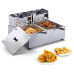 Mophorn ? friteuse �lectrique commerciale 20 l ? 2 cuves inox avec 2 paniers ? puissance 5000 w ? temp�rature ...