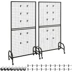 Mophorn grille d?exposition sur pied 2 pi�ces 89, 8x179, 8 cm, panneaux en acier au carbone, pr�sentoir ...