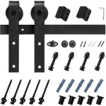 Mophorn kit de quincaillerie pour porte de grange coulissante de 6, 6 pi, supporte jusqu'� 330 lb, rail ...