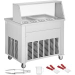 Mophorn machine � rouler la cr�me glac�e frite - 2 moules carr�s de 13, 8 po, compresseur, qualit� commerciale ...