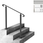 Mophorn - main courante en fer forge pour 1 a 2 marches, rampe deescalier ajustable pour lexterieur, ...