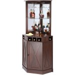 Mophorn - meuble de bar industriel d'angle , table � vin pour liqueurs et verres. buffet avec support ...