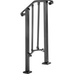 Mophorn - piquet de rampe 1 pour 1 � 2 marches, rampe d'escalier en fer forg� noir mat avec kit d'installation ...