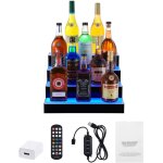 Mophorn - pr�sentoir � bouteilles d'alcool �clair� par led, �tag�re de bar commerciale � 4 niveaux de ...