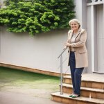 Mophorn - rampes d'escalier ext�rieures de 39, 4 po (l). kit de rampe d'escalier en acier inoxydable ...
