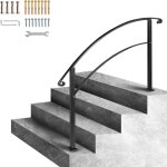 Mophorn - rampe d'escalier ext�rieure en fer forg� � 4 marches pour 1 � 4 marches, noir mat, avec kit ...