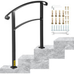 Mophorn ? rampe d'escalier en fer forg� pour 3 marches ? hauteur max 52, 5 cm ? distance entre poteaux ...