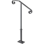 Mophorn ? rampe d'escalier en fer forg� gris fonc� ? poteau unique pour 1 ou 2 marches ? �paisseur 25 ...